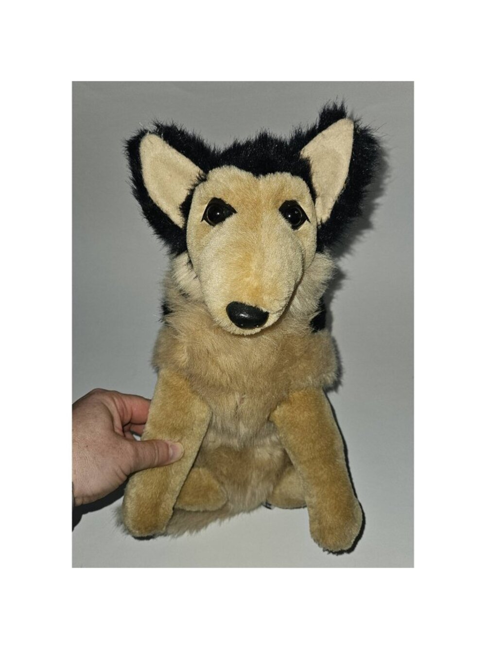 VTG 1992 Geoffrey Toys R Us Brown Black Dog Plush Realistic 11" German Shepherd